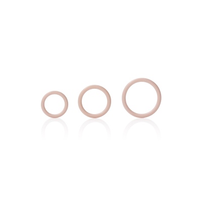 Zestaw 3 silikonowych pierścieni erekcyjnych Silicone Support Rings Light Skin Tone – średnice 3,25/3,75/5 cm - 1