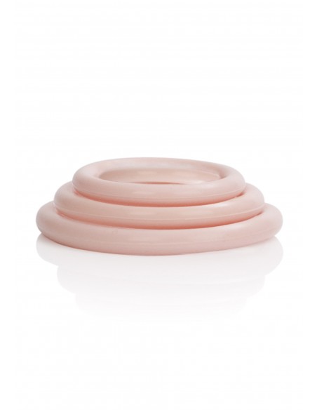 Zestaw pierścieni na penisa SILICONE SUPPORT RINGS IVORY - Pierścienie erekcyjne niewibrujące - 3