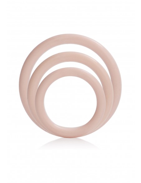 Zestaw pierścieni na penisa SILICONE SUPPORT RINGS IVORY - Pierścienie erekcyjne niewibrujące - 4