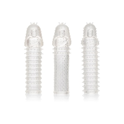 Zestaw 3 nakładek przedłużających Extension Kit Transparent z żebrowaną fakturą wewnętrzną i zewnętrzną, +2,5 cm - 1