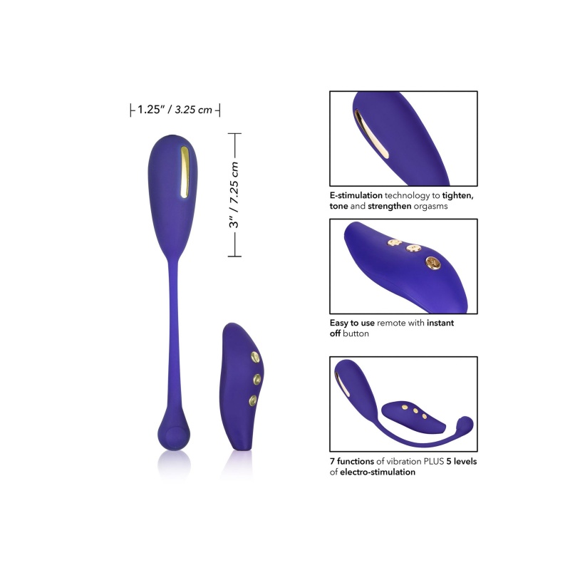Wibrator dopochwowy Estim Remote Kegel Exerciser z elektrostymulacją i wibracjami, 7,25 cm - 4