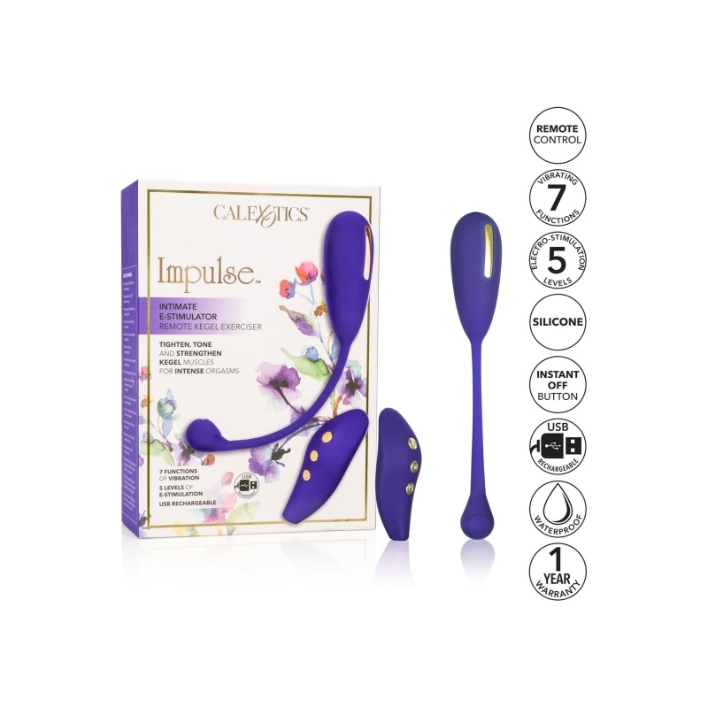 Wibrator dopochwowy Estim Remote Kegel Exerciser z elektrostymulacją i wibracjami, 7,25 cm - 5