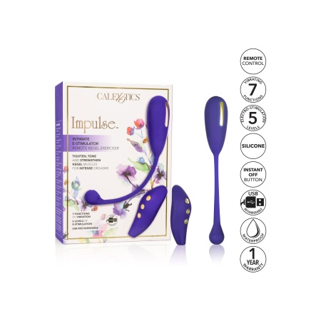 Wibrator dopochwowy Estim Remote Kegel Exerciser z elektrostymulacją i wibracjami, 7,25 cm - 5