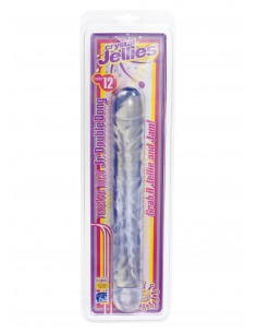 Dildo-DOUBLE DONG 12"""""""" TRANSPA JELLY - Dilda podwójne - 1 2