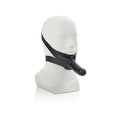 Knebel z dildem Accommodator 12,7 cm mocowany na twarzy - 1