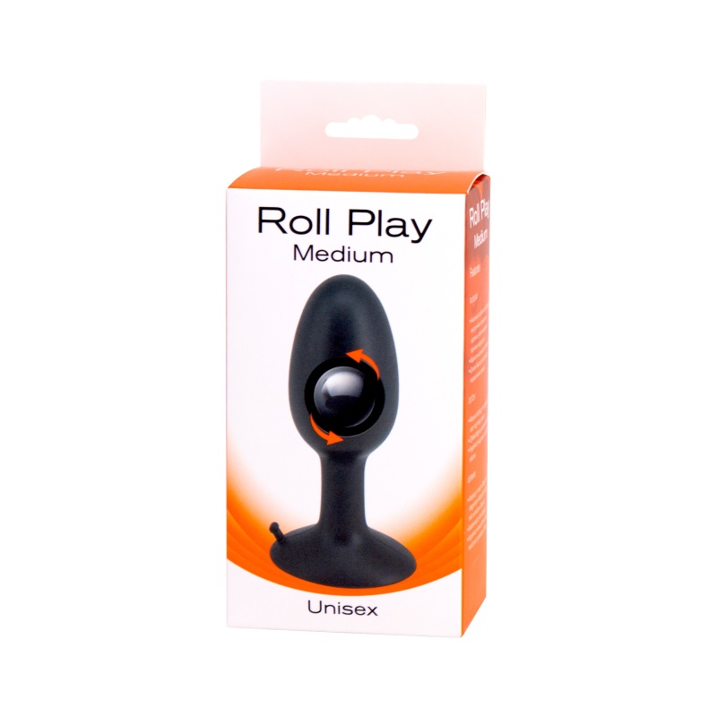 Korek analny Roll Play Medium z kulką grawitacyjną i przyssawką 10 cm - 2
