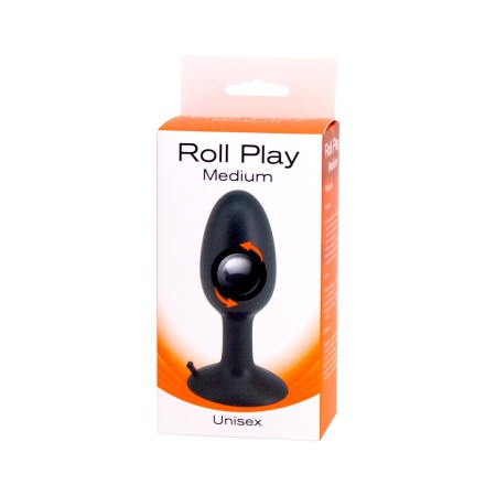 Korek analny Roll Play Medium z kulką grawitacyjną i przyssawką 10 cm - 2