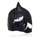 Cat Mask Large Black - Czarna kocia maska bondage z uszami, regulacja, otwory na oczy i usta - 3