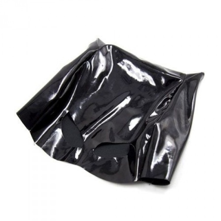 Cat Mask Large Black - Czarna kocia maska bondage z uszami, regulacja, otwory na oczy i usta - 4