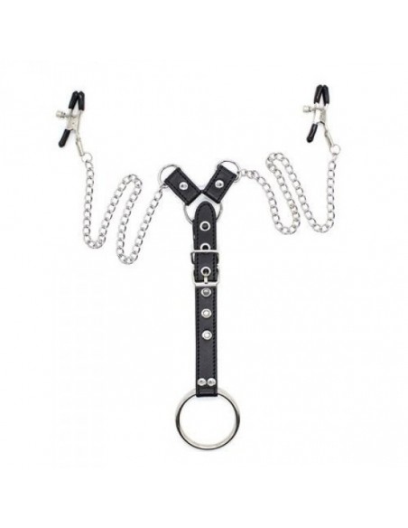 Stymulator-Penitence Man Nipples Clamps BLACK - Klamry i klipsy na sutki - 1