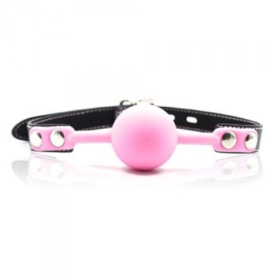 Knebel kulkowy Ball Gag z kłódką Toyz4Lovers różowy - 1