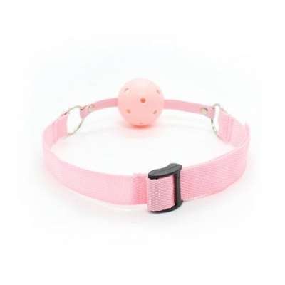 Knebel kulkowy oddychający Easy Breathable Ball Gag 4 cm różowy - 1 2