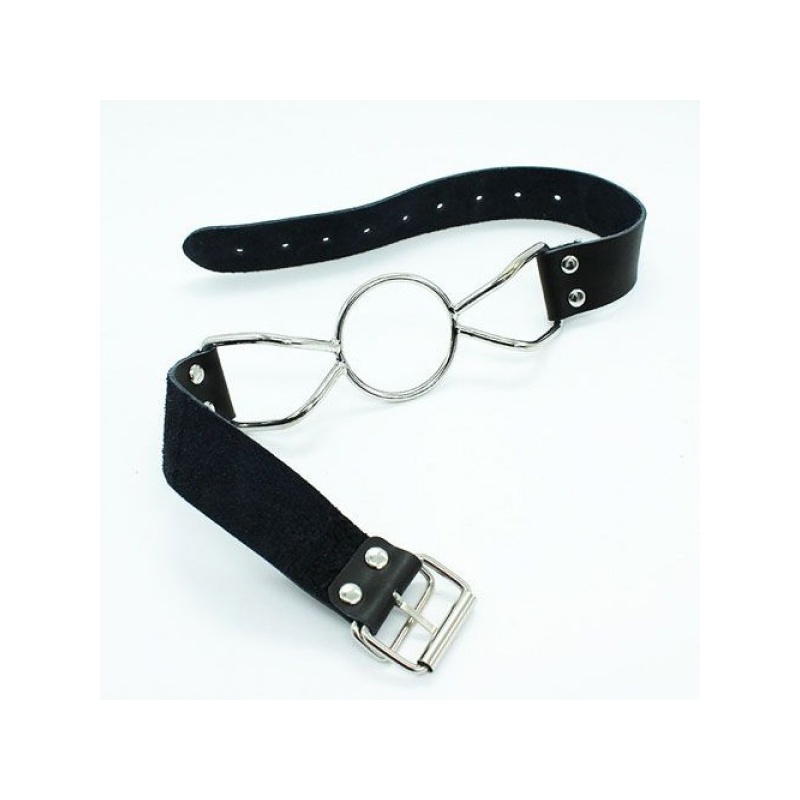 Knebel Ring Gag Deep Throat 4 cm Czarny - 3