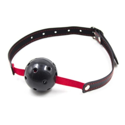 Knebel kulkowy Breathable Ball Gag Stretch 4,5 cm czarny - 1 2