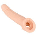 Nakładka na penisa Nature Skin – przedłużająca o 5 cm, z otworem na jądra, TPE, długość 21 cm, średnica wewnętrzna 2,7 cm - 1