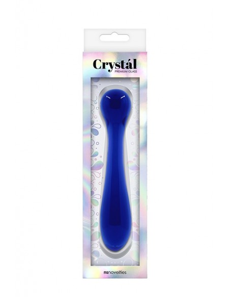 Dildo-CRYSTAL GLASS PLEASURE WAND BLUE - Dilda szklane - 2