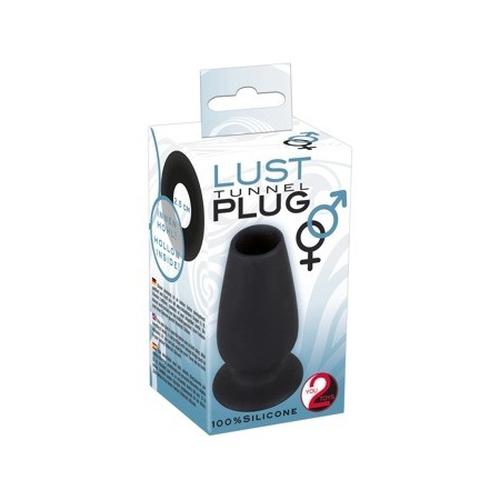 Silikonowy korek analny z tunelem Lust Tunnel Plug M – średnica wewnętrzna tunelu 2,5 cm, długość całkowita 10 cm - 1