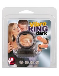 Pierścień na penisa z wibracjami Vibro Ring Dark - Pierścienie erekcyjne wibrujące - 1
