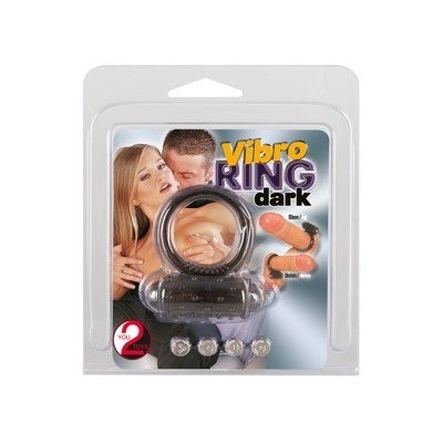 Pierścień penisa Vibro Ring Dark – wyjmowany mini wibrator, elastyczny TPE, Ø 3 cm - 1