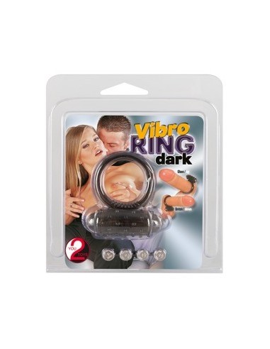 Pierścień na penisa z wibracjami Vibro Ring Dark - Pierścienie erekcyjne wibrujące - 1