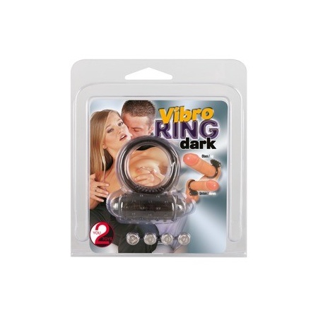 Pierścień penisa Vibro Ring Dark – wyjmowany mini wibrator, elastyczny TPE, Ø 3 cm - 1