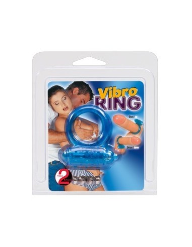 Pierścień na penisa z wibracjami Vibro Ring Niebieski - Pierścienie erekcyjne wibrujące - 1