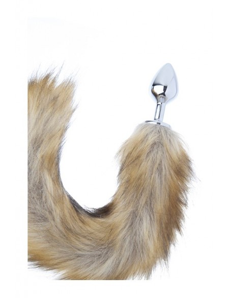 Plug-MAI No.51 FOX TAIL METAL PLUG M SILVER - Korki analne z ogonkiem - 1