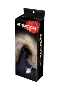 Plug-MAI No.51 FOX TAIL METAL PLUG M SILVER - Korki analne z ogonkiem - 1 2