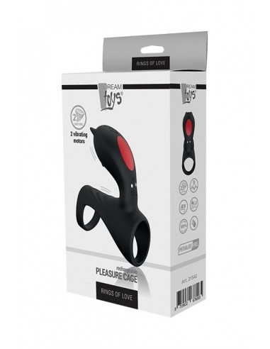 Pierścień na penisa DREAM TOYS PLEASURE CAGE - Pierścienie erekcyjne wibrujące - 2