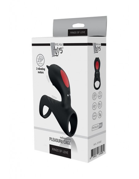 Pierścień na penisa DREAM TOYS PLEASURE CAGE - Pierścienie erekcyjne wibrujące - 2