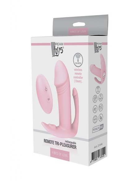 Plug/vibr-DREAM TOYS REMOTE TRI-PLEASURER - Kulki i korki analne wibrujące - 2