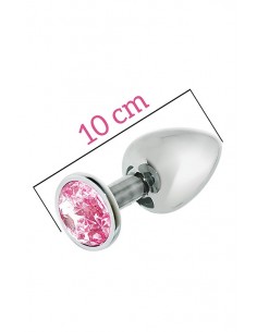 Plug-MAI No.74 METAL PLUG WITH STONE L SILVER - Korki analne stalowe - 1