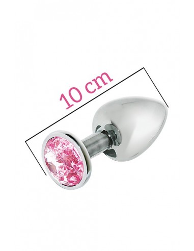 Plug-MAI No.74 METAL PLUG WITH STONE L SILVER - Korki analne stalowe - 1