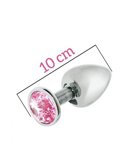 Plug-MAI No.74 METAL PLUG WITH STONE L SILVER - Korki analne stalowe - 1