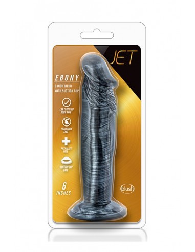 JET EBONY 6INCH DILDO EBONY METALLIC - Dilda realistyczne - 2