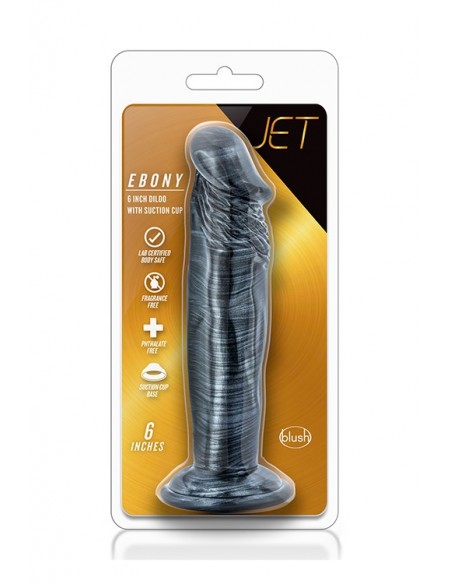 JET EBONY 6INCH DILDO EBONY METALLIC - Dilda realistyczne - 2