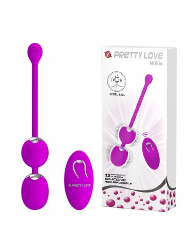 PRETTY LOVE - WILLIE USB remote control 12 function - Kulki Gejszy i Jajeczka Wibrujące - 1