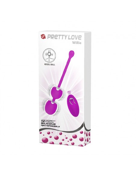 PRETTY LOVE - WILLIE USB remote control 12 function - Kulki Gejszy i Jajeczka Wibrujące - 12