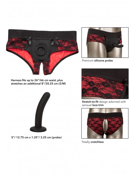 Uprząż na Dildo Strapon Scandal Crotchless Set S/M - Uprzęże Strapon - 8