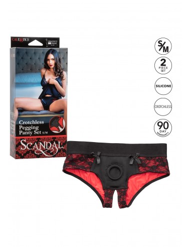 Uprząż na Dildo Strapon Scandal Crotchless Set S/M - Uprzęże Strapon - 9