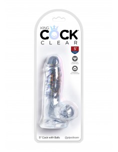 King Cock 5 Inch Cock w Balls - Dilda żelowe - 1 2
