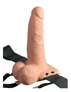 Wibrator Na Pasku Hollow Strap-On Remote 6 Inch - Strap-ony, dilda na pasku z wibracją - 1