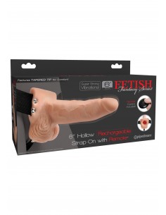 Wibrator Na Pasku Hollow Strap-On Remote 6 Inch - Strap-ony, dilda na pasku z wibracją - 1 2