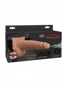 Dildo Na Pasku Z Wytryskiem Squirting Strap-On 7.5 Inch  - Strap-ony, dilda na pasku bez wibracji - 1 2