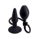 Pompowany korek analny Inflatable Butt Plug S Black - silikonowy, z ręczną gruszką do pompowania, 12,7 cm - 1