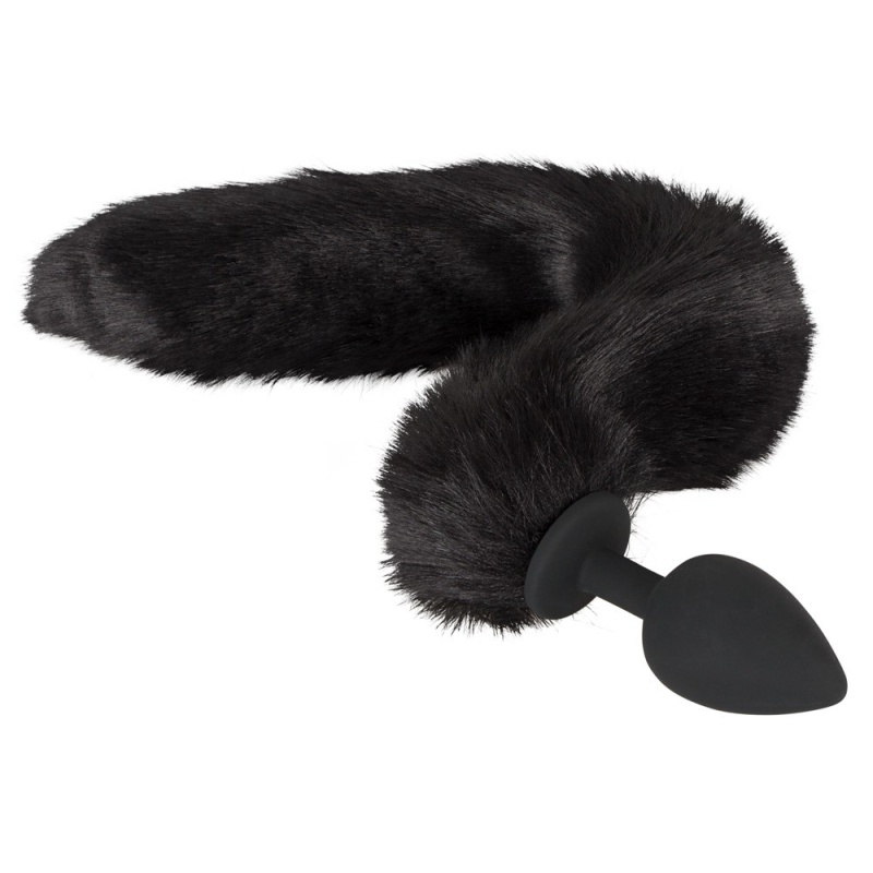 Korek analny z ogonem i kocimi uszami Pet Play Plug & Ears – silikon z powłoką PU, 9,3 cm - 3