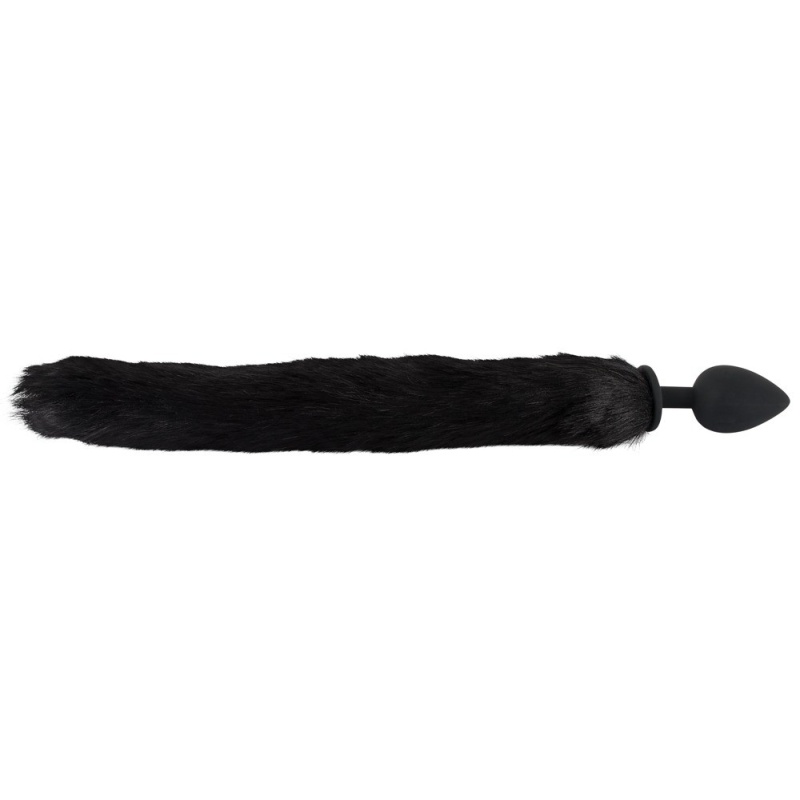 Korek analny z ogonem i kocimi uszami Pet Play Plug & Ears – silikon z powłoką PU, 9,3 cm - 4