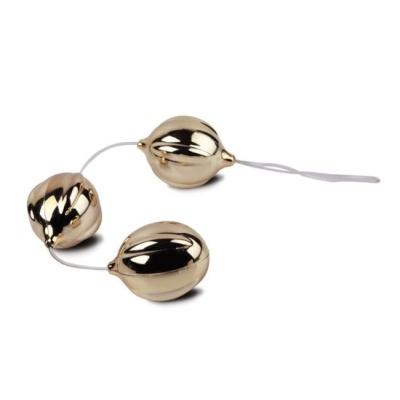 Kulki analne POWER ESCORTS Triple Balls Gold (złote) - 1 2