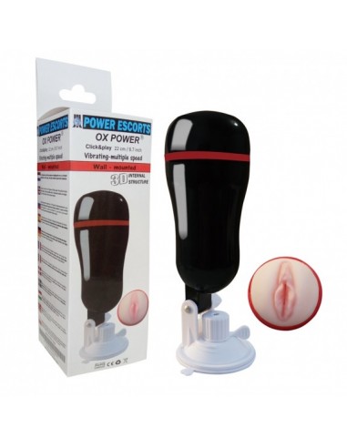Ox Power Black Masturbator Z Wibracjami Wallmounting - Masturbatory i Sztuczne pochwy - 3