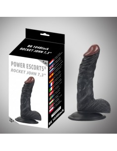 Rocket john 7,3 inch black realistic dildo  7,3 inch /  18,5 cm - Dilda realistyczne - 1 2